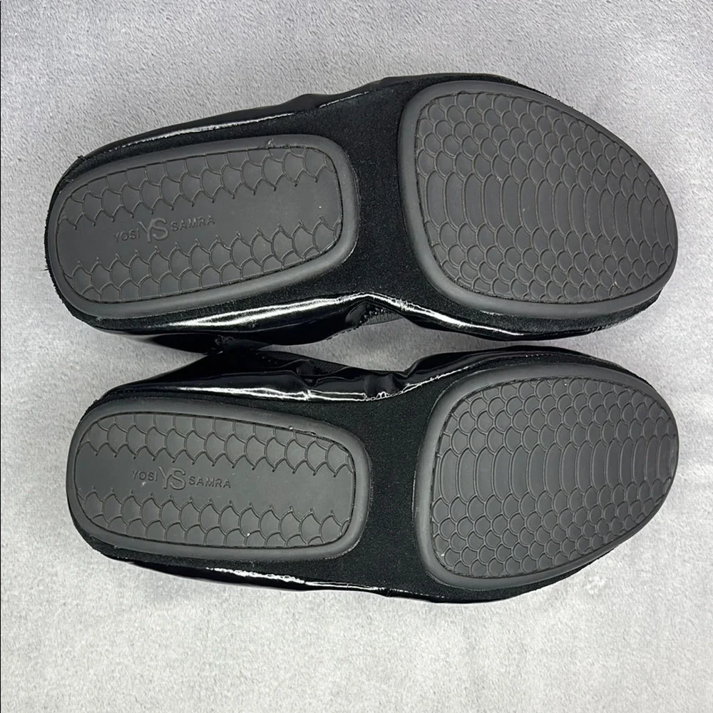 Yosi Samra Black Patent Foldable Ballet Flats Travel Shoes Size 7